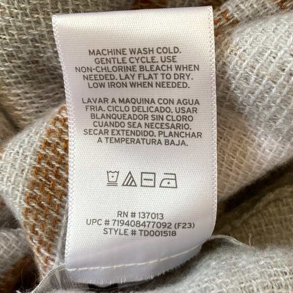 Three Dots Cashmere Wool Blend Plaid Shawl Wrap Parisian Old Money Cottage-OS - Picture 12 of 13